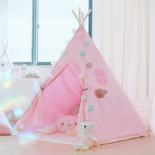 粉色儿童帐篷室内家用印第安公主女孩宝宝游戏屋小房子城堡玩具屋