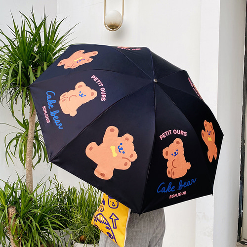 밀크 joy 구미젤리 Bear 선 스크린 Umbrella Day 시리즈 Cute 구미젤리 Bear Sunny Umbrella Zero Transparent Vinyl Sunshade Umbrella