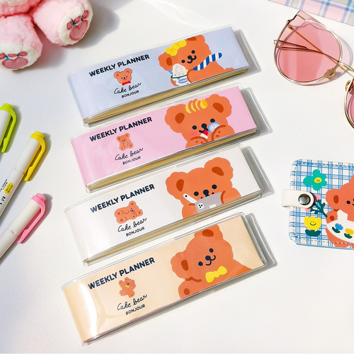 밀크 joy bear week plan cute cartoon pocket book ins style student vocabulary mini book