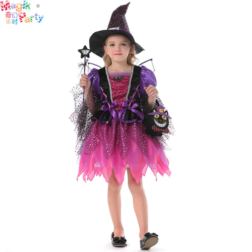 할로윈 멋진 드레스 볼 공연 의상 어린이 공연 의상 소녀 박쥐 소녀 마녀 Witcher 공주 드레스
