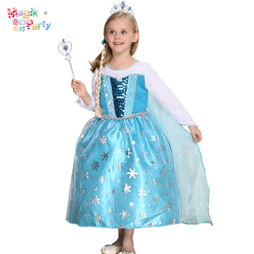 할로윈 어린이 의상 코스프레 성능 의류 소녀 냉동 아이샤 공주 드레스 드레스