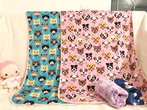 Q 귀여운 애완 동물 시리즈 열 고양이와 강아지 동물 무늬 작은 담요 어린이 담요 무릎 담요 애완 동물 담요