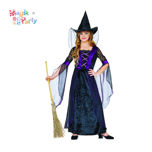 할로윈 어린이 공연 의상 코스프레 공연 의상 Big Girl Magician Witch Witch Princess Dress