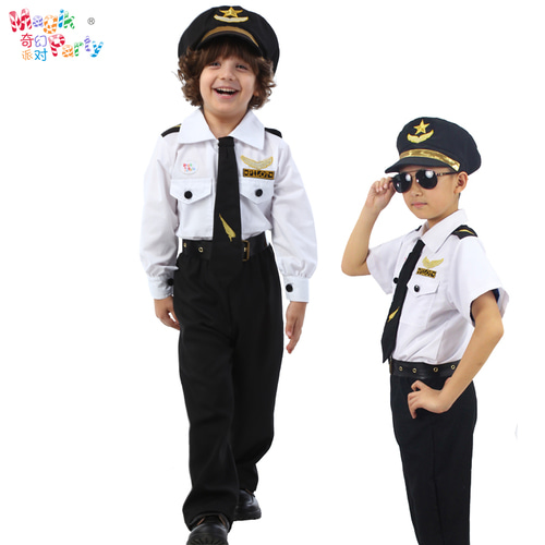 어린이 공연 의상 코스프레 공연 의상 소년 Air Force Air Young Pilot 캡모자tain Uniforms