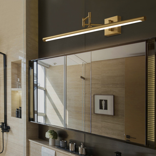 전체 구리 포스트 - 현대적인 욕실 거울 전면 램프 캐비닛 램프 욕실 특수 화장품 램프 슬라이딩 렌즈 수축 확장